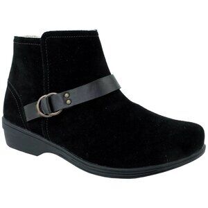 Revitalign Orthotic Malibu Women's Black Suede Ankle Boots With Buckle Size 11B